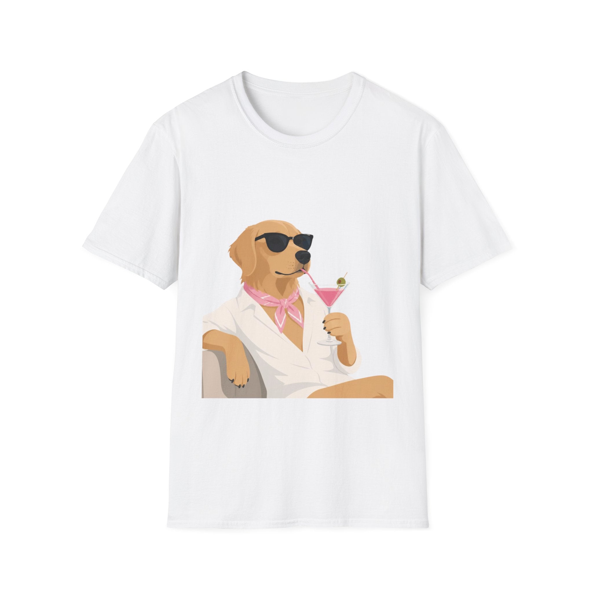 Dog With Cocktail T-Shirt — Relaxed Sunglasses Labrador Graphic Tee