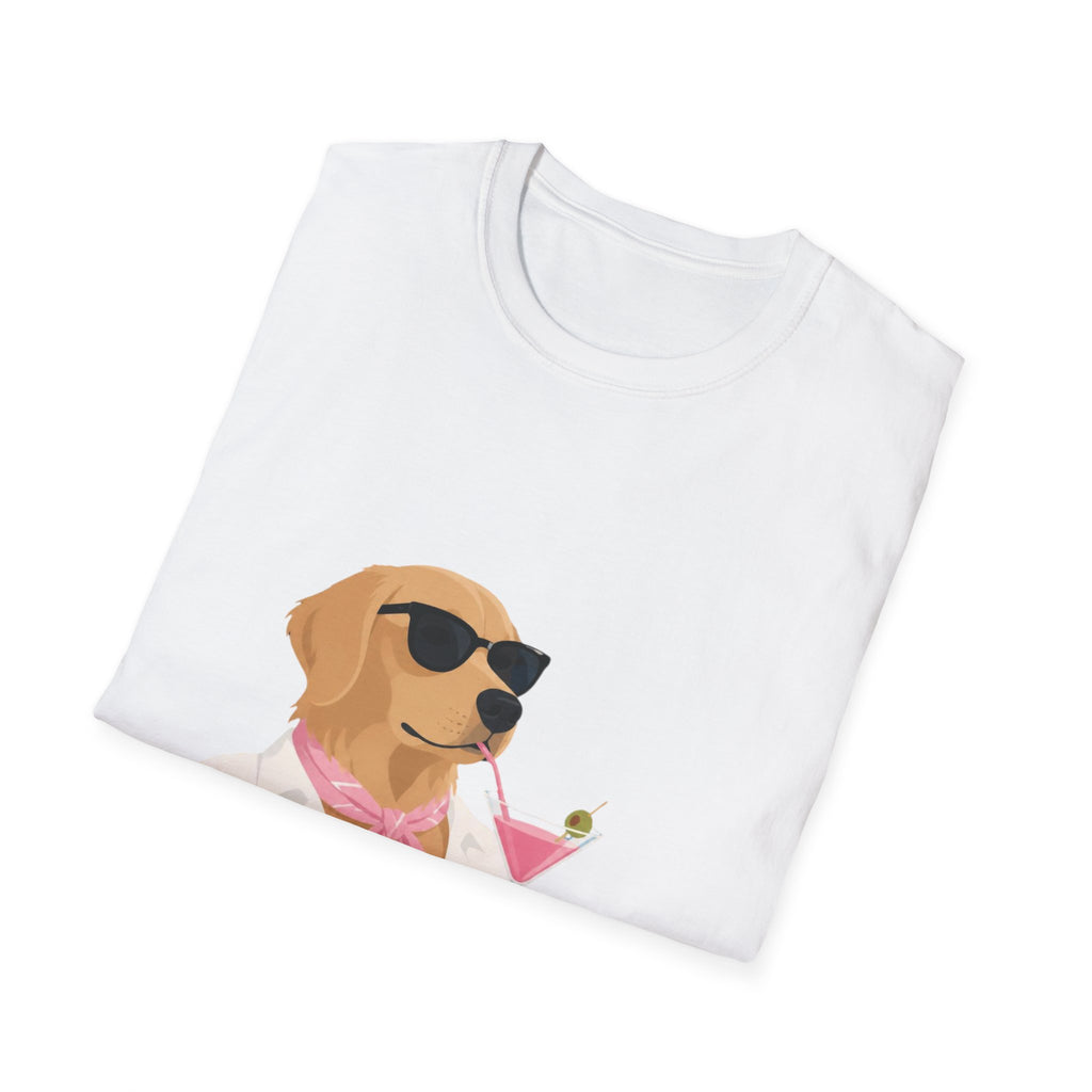 Dog With Cocktail T-Shirt — Relaxed Sunglasses Labrador Graphic Tee